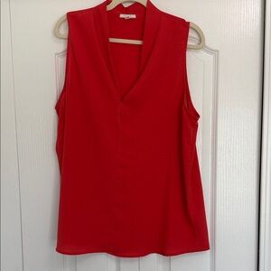 Pleione Vibrant Red Sleeveless Blouse